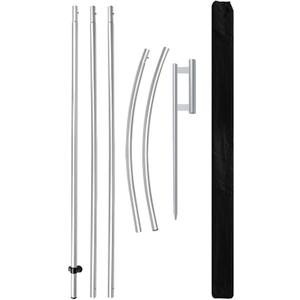 Feather Flag Pole Kit Fits 12FT Swooper Flags, 15FT Tall Aluminum Flagpole Set with Heavy Duty Ground Spike for Business Advertising Flags Custom Feather Flag (No Flag Included)