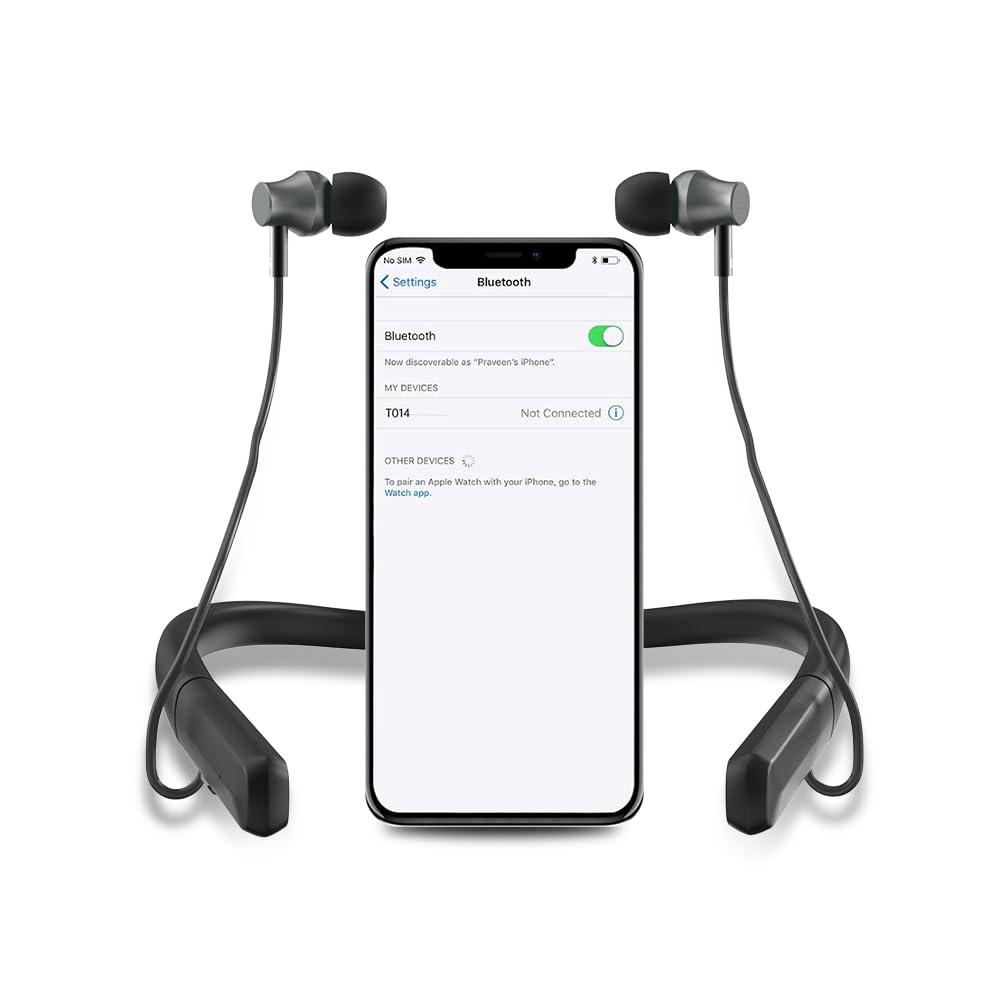 Neckband Hearing Aids for Seniors, Bluetooth Hearing Aids With Noise Cancelling, Rechargeable Hearing Amplifiers for Mild to Moderate Hearing Loss