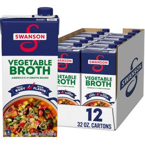 Swanson Vegetable Broth, 32 oz Carton (12 Pack) (BBD 28 DEC 2025)