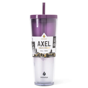 Manna™ Axel™ Plastic Tumbler & Straw Set - Purple, 24 oz