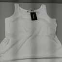 OwnTime Womens Tank Tops with Built in Bras Summer Square Neck Sleeveless Shirts Ribbed Fitted Basic Casual Tops White XXL