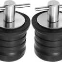 Anxingo 2 Pcs 1-1/4 Inch T-Handle Drain Plug, Twist and Seal Design, Rubber Plug for Boats/Yachts/Kayaks Drain Plug