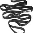 Trideer Non-Elastic Stretching Strap with Loops for Physical Therapy & Rehab, Knee Hip Leg ROM Post-Surgery, Yoga Strap for Stretching, Leg Lifter Strap Mobility Aid, Hamstring Calf Back (75"x1", Black)