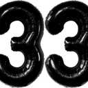 KatchOn, Giant Black 33 Balloon Numbers - 40 Inch | 33 Birthday Balloons, 33 Birthday Decorations for Men | Number 33 Balloons, Happy 33rd Birthday Decorations for Women | 33 Balloons for Birthdays