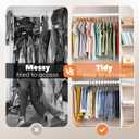 Closet Rod 50-87 Inches, Adjustable Heavy Duty Metal White Closet Rods for Hanging Clothes 1.3 Inches Diameter for Wardrobes Laundry