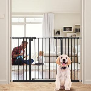 keny Extra Wide Baby Gate - Auto Close Safety Gate, Pressure Mounted, 29"-47.3", 30" Tall, Black