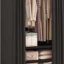 Portable Closets for Hanging Clothes,Clothes Rack with Cover,Portable Wardrobe Closet with 1 Hanging Rods, 2 Storage Shelves,27.5" L x 17.7" W x 67.7" H,Black