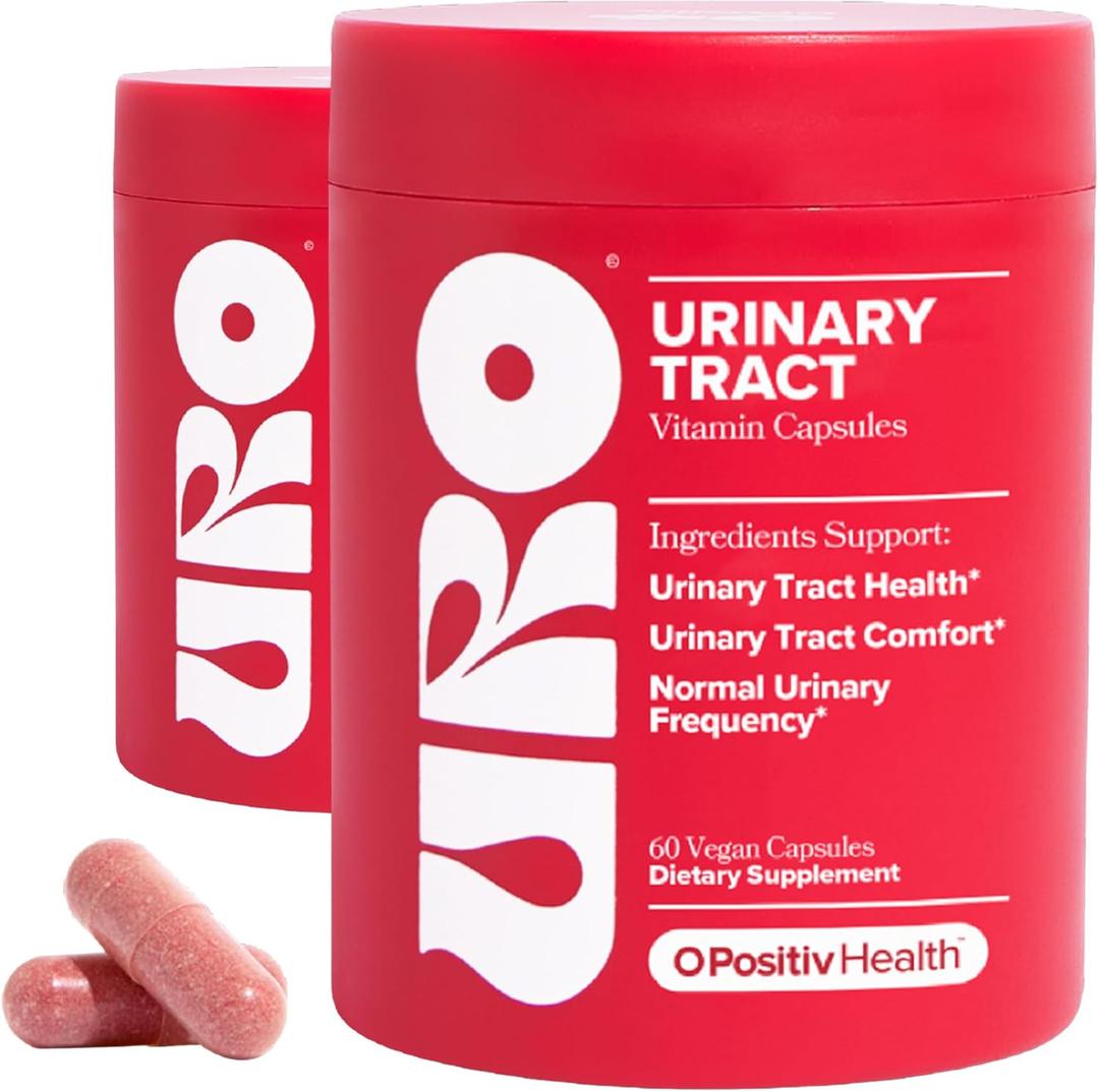 O Positiv URO Urinary Tract Health Supplement for Women, 60 Count (Pack of 2) - Urinary Support Vitamins with Pacran Complete Cranberry Extract, D-Mannose, & Vitamin C - Vegan & Gluten-Free, Expiry date: 15 July 2026