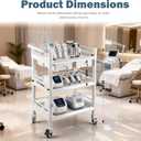 3-Tier Medical Rolling Cart with Drawers & Accessories, 330 lbs Capacity Mobile Utility Cart for Hospital, Clinic & Home, Crash Cart, Ultrasound & Procedure Trolley