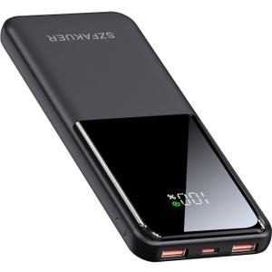 Portable Charger, Slim 10000mAh Power Bank,22.5W USB-C Fast Charging Battery Pack Compatible with iPhone 17/16/15/14/13/12 Pro Samsung Galaxy, iPad, AirPods, Android Tablets (Black)