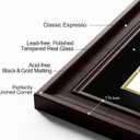 Yaetm Vertical Double Diploma Frame 14x20 for Two 8.5x11 Certificates, Degrees, Documents, Tempered Glass with Black Over Gold Acid-free Mats, Dual Diploma Frames, Brown/Black