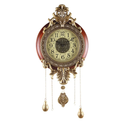Aero Snail Large Wall Clock with Pendulum, Real Wood Retro Style, Battery Operated, Vintage Royal Decor for Home Living Bedroom