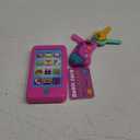 JOYIN Pretend Role Play Smart Phone, Keyfob Key Toy and Credit Cards Set, Kids Toddler Cellphone Toys, Toddler Birthday Gifts Toys for 1 2 3 4 5 Year Old, Kids Presents, Gift for Christmas (Multicolor Pink)