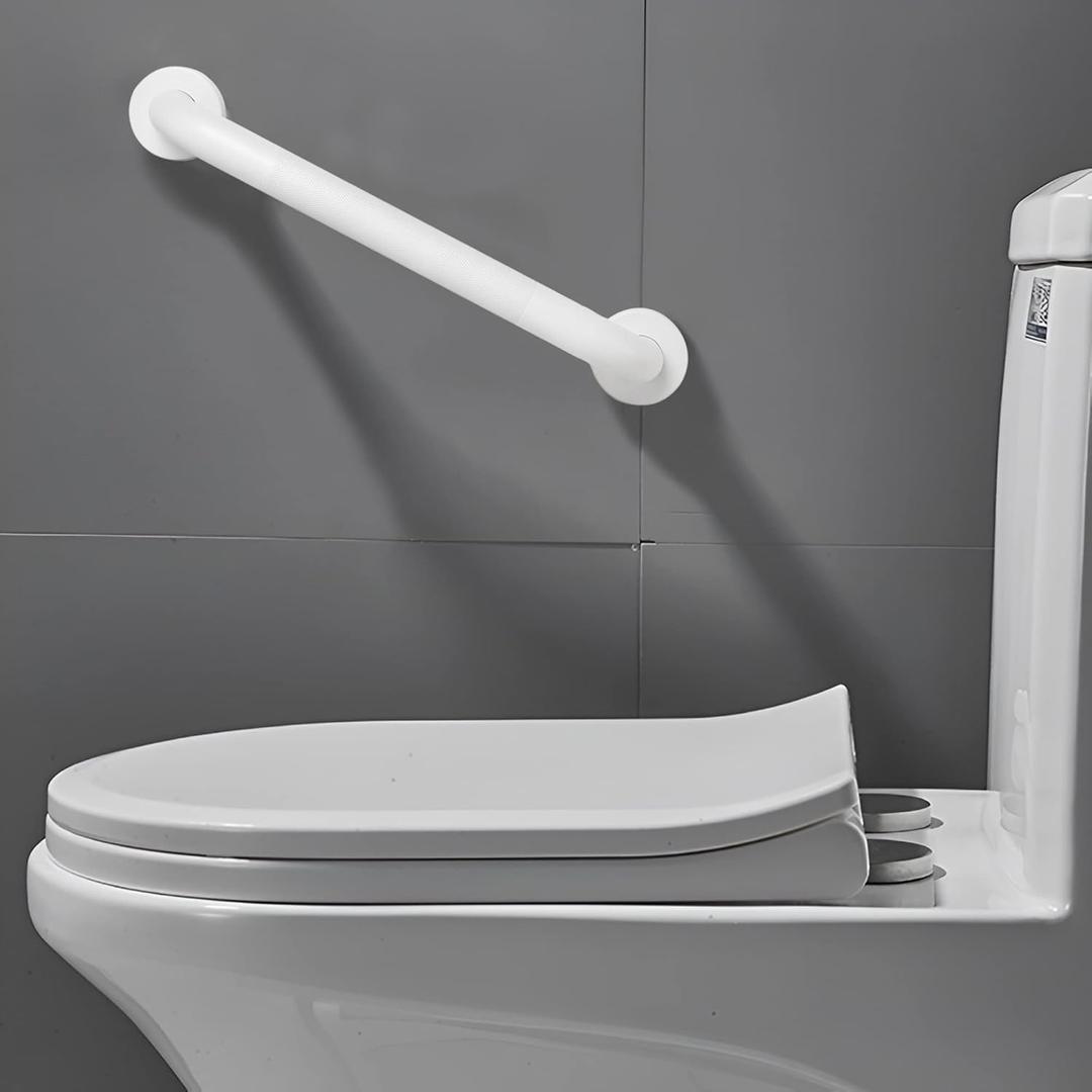 Shower Grab Bar, 12 Inch White Bathroom Grab Bar, 1.25" Diameter 304 Stainless Steel Anti-Slip Grab Bars for Bathtubs and Showers, Handicap Shower Grab Bar for Seniors Elderly
