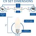 Novelty Lights 25FT C9 LED Transparent Plastic Christmas Lights (25 Bulbs) Novelty Lighting, C9 Christmas Lights Outdoor (Warm White)