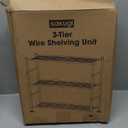 Storage Shelves - 3 Tier Shelf Organizer, Heavy Duty Garage Shelving Unit with Leveling Feet, Stable Metal Shelves Organizer for Pantry, Kitchen and Closet, 33.0" W x 12.6" D x 30.4" H, Black