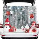 Halloween Trunk or Treat Car Decorations Kit Christmas in October Theme Wood Winter Snowman Backdrop Xmas Trunk or Treat Decorations for SUV,Archway,Garage Door,Photo Booth Party Supplies