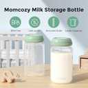 Momcozy Natural Baby Bottle, Wide-Neck, BPA Free Breast Milk Container, Storage Collection Bottle for Fridge & Milk Cooler, Breastfeeding Essential, 11 oz, 4 pcs