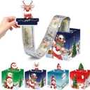 Apear1 4 Pack Christmas Money Box for Cash Gift Pull, Surprise Money Holder Cash Gift with 120 Pcs Transparent Bags, DIY Christmas Party Gifts for Kids Adults (4 Pcs)