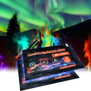 Color Flame Crystals for Fire Pits & Campfires - Fire Color Changing Packets for Outdoor Fireplaces, Bonfire, Wood Fire Pits - Creates Vibrant Magical Blue, Green, Purple Flames, 12 Packs