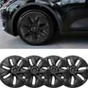 Wheel Covers 19 Inch for Tesla Model Y 2024 2023 2022 2021,Hubcaps Rim Protector Replacement ABS Material Tesla Model Y Accessories (4-Piece Set)