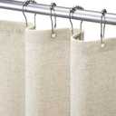 Awellife Shower Curtain Linen Cream Farmhouse Shower Curtains for Bathroom Natural Cloth Cotton Fabric Liner 72" W x 90" L (Extra Long 72"W x 90"L)