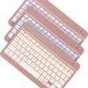OMOTON Bluetooth Keyboard, Wireless Rechargeable Keyboard for iPad, iPad Pro, iPad mini/Air with Illuminated LED (Rose Gold)