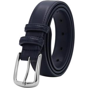 Women's Belt Fashion Multicolored Waist Leather Belts for Jeans Pants with Pin Buckle (Black, XS)