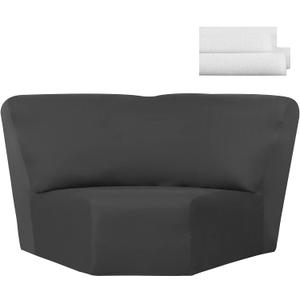 Weysat Corner Sofa Cover Stretch Corner Couch Cover Furniture Protector for Living Room Sectional Recliner Sofa Slipcover Reclining L Shape Couch Additional Seat(Dark Gray,Milk Silk)