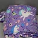 Meeting Story 3pcs Kids Comforter Sets Zipper Bedding Set for Girls,Twin Kid Bedding Set Rainbow Comforter Unicorn Bedding for Kid,All in one Zipper Bedding (Purple,Twin)