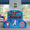 Delta Children Marvel Avengers Upholstered Twin Bed, Blue ( 80"L x 42"W x 31.25"H)