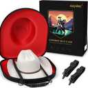 Hat Box for Travel-Crush Proof Hat Travel Case for Cowboy Hats Holder Storage Box Organizer Cap Carrier with Adjustable Carry Strap (01-Black Red)
