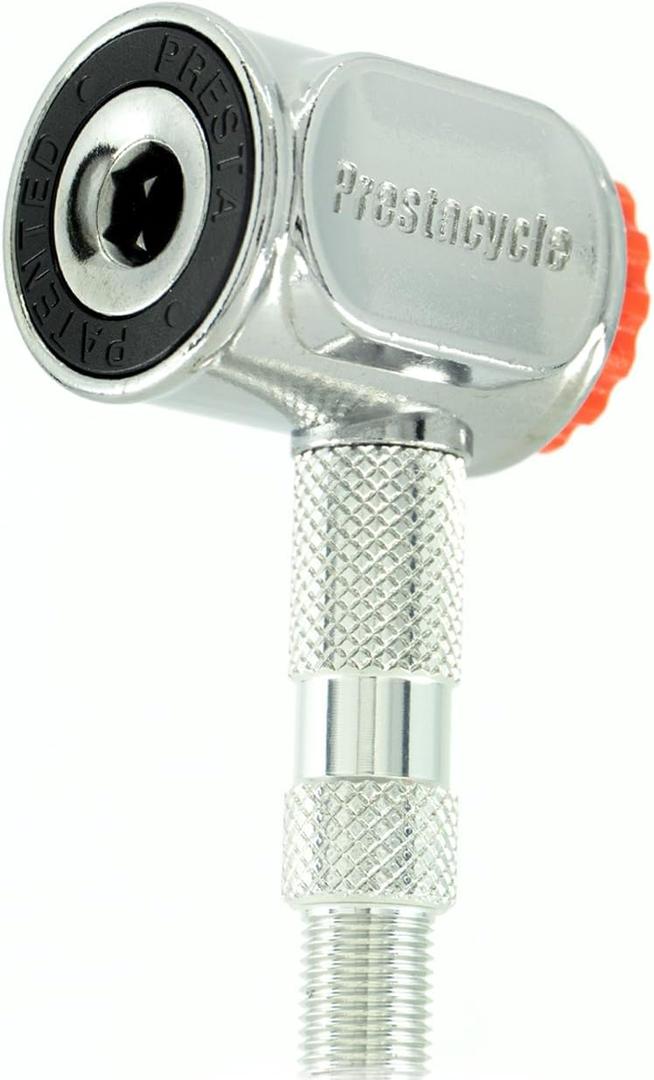 Prestacycle Pro Presta Head Auto-Lock Bicycle Tire Pump Head for Tubeless & Presta Valves, 90 Steel Design, Presta Valve Pump, Presta Adapter, Compatible with Prestaflator Pro & Premium Floor Pumps