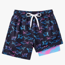 Boys Swim Trunks with Compression Liner Swimming Shorts Quick Dry Bathing Suit for 5-6 Years