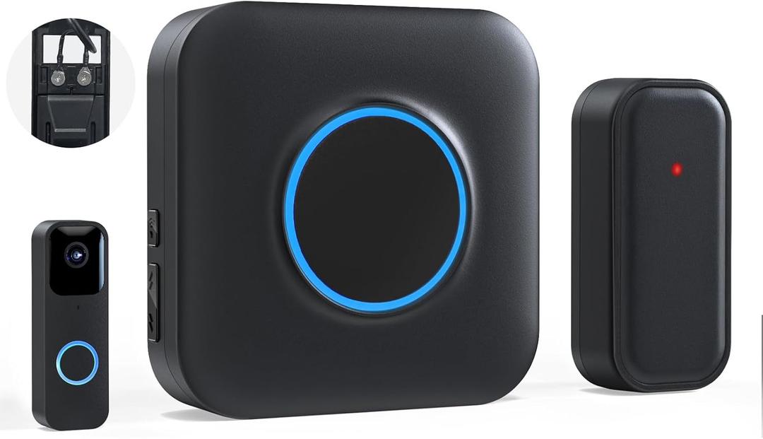 BITIWEND Wireless Doorbell Chime for Blink - Compatible with Blink Video Doorbell and Blink Video Doorbell (2nd Gen) with Wired Transmitter (1 Video Doorbell Extender 1 Receiver (Black)