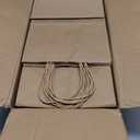 Toovip 100 Pack 8x4.75x10 Inch Medium Plain Brown Kraft Paper Bags with Handles Bulk, Gift Wrap Bags for Favors Grocery Retail Party Birthday Shopping Business Goody Craft Merchandise Take Out Sacks