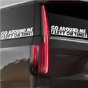 2PCS Go Around Me I Left On Time Sticker, 2 x 8 Inches Funny Auto Window Decal Sarcastic Bumper Sticker, Waterproof Vinyl Decal Exterior Decoration for Vehicle Wall Laptop