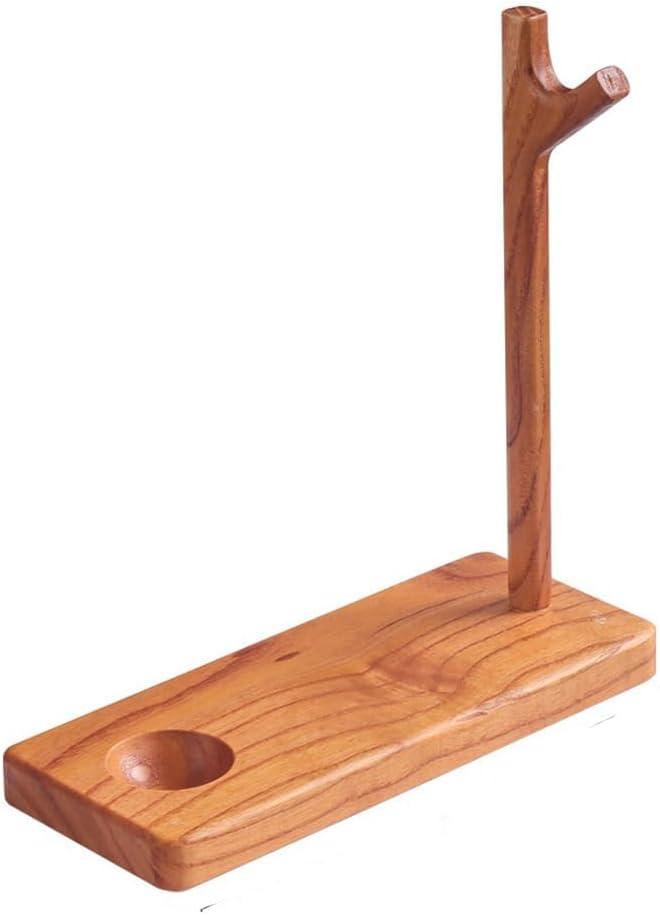 Tom's Wheezes Wooden Tobacco Pipe Stand Holder for Smoking Pipe - Detachable Desktop Decorative Rack for Long Stem Churchwarden Accessories (Large)