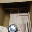 MeowHomm Cat Wall Shelves, Wood Wall Furniture with 3 Steps, Cat Feeding Shelf with 2 Food Bowls, Wooden Bed Furniture Wall Mounted