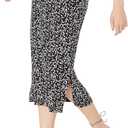 Amazon Essentials Women's Pull-On Knit Midi Skirt  (Large, Black White Abstract Animal)