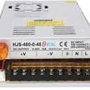 Adjustable DC Power Voltage Converter AC 110V-220V to DC 0-48V 10A Module Switching Power Supply Digital Display 480W Voltage Regulator Transformer Built in Cooling Fan