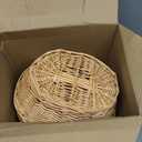 Barydat Small Wicker Basket with Handle Flower Girl Baskets Oval Willow Woven Braided Gift Basket for Weddings Picnic Baby Shower Home Garden Decor(6 Pcs,Khaki,9" x 7" x 4")