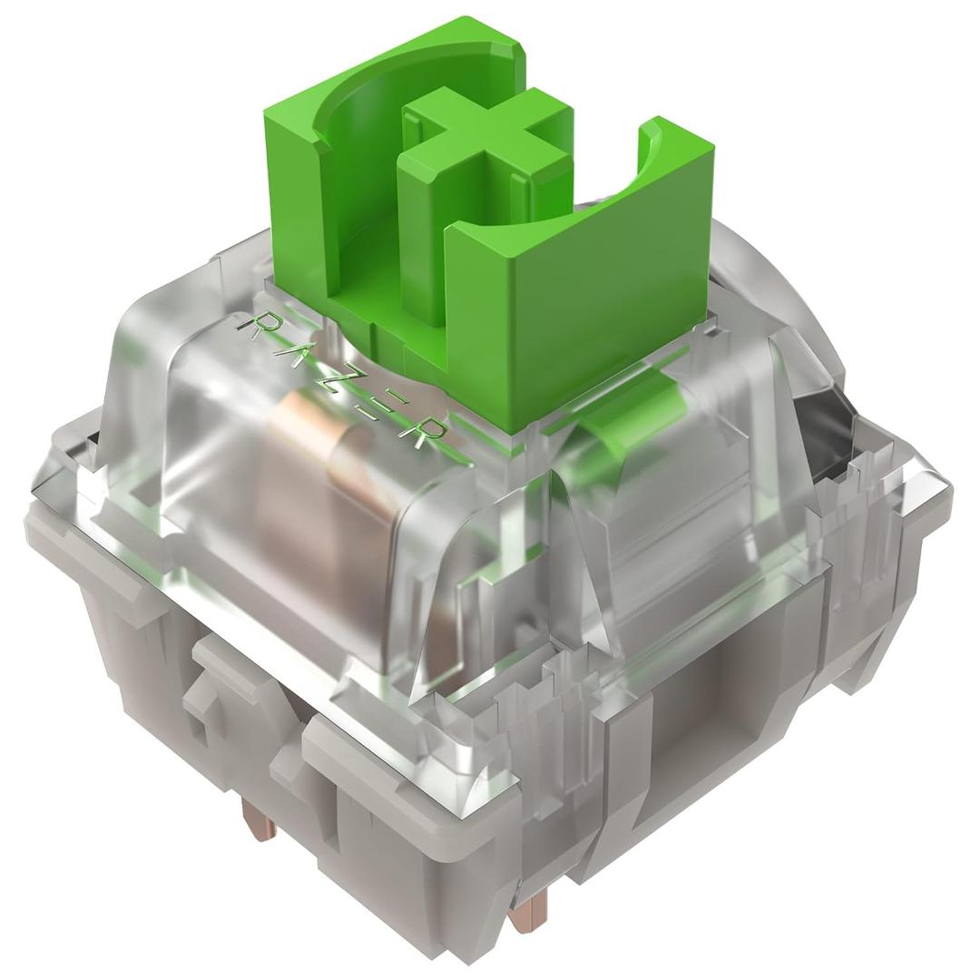 Razer Mechanical Switches Replacement Pack for Gaming Keyboard: Gen-3 Green Clicky Switches - 1.9mm Actuation Point at 50g - Transparent Housing - 3 Pin - Box-Style Cross Stem - 36 pcs