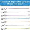 Chew Proof Dog Leash - 2Pack Metal Cable Lead,No Tangle Multiple Dog Leashes for Dogs- Heavy Duty Leash Extender for Collars & Harnesses(2 Pack Black, 20in/50cm)