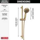 Delta Faucet ProClean Gold Hand Shower with Slide Bar, Handheld Shower with High Pressure Spray, Gold Shower System with Handheld, Lumicoat Chrampagne Bronze 51584-CZ-PR