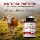 Beef Organs Supplement, Grass Fed Beef Liver, Kidney, Heart, Pancreas, Lung, Spleen, Bone, Total Body Wellness & Performance, Non-GMO, Gluten-Free, 120 Count