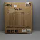 keny 29"-42.5" Baby Gate for Stairs, Auto Close Safety Dog Gate, Pressure Mounted Easy Walk Through Pet Gate for Doorways, Durable Stair Gate, 30" Tall, White