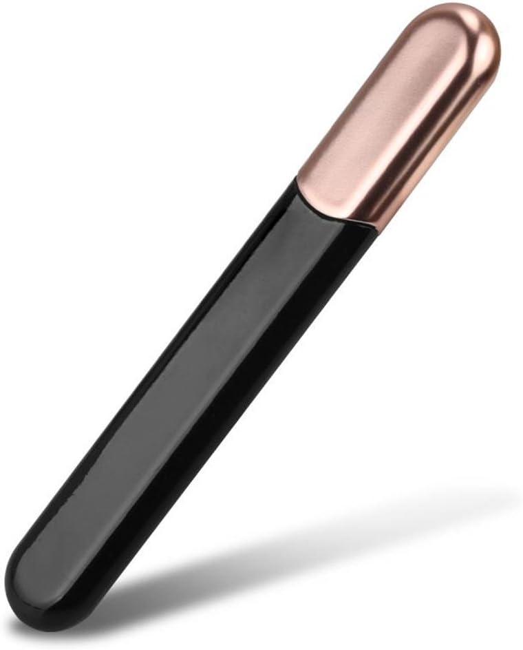 Premium Glass Nail File with Case, Crystal Diamond Salon Best Beauty Nail Buffer for Natural and Acrylic Nails Christmas Gift for Woman and Man,Black Gold (Black Flame-gold)