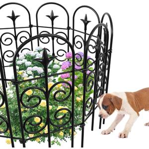 AMAGABELI GARDEN & HOME 8 Panels 32in(H)10ft(L) Decorative Garden Fences and Borders for Dogs Pre-Linking Panels No Dig Garden Edging Border Fence for Animal Barrier Fencing for Flower Bed Yard Patio