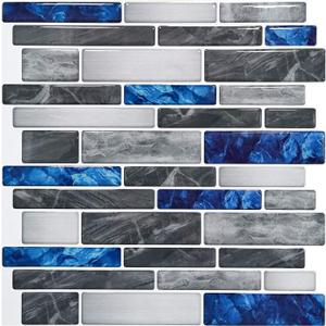 Art3d 10-Sheet Premium Self-Adhesive Kitchen Backsplash Tiles in Marble,30 * 30cm (Blue)